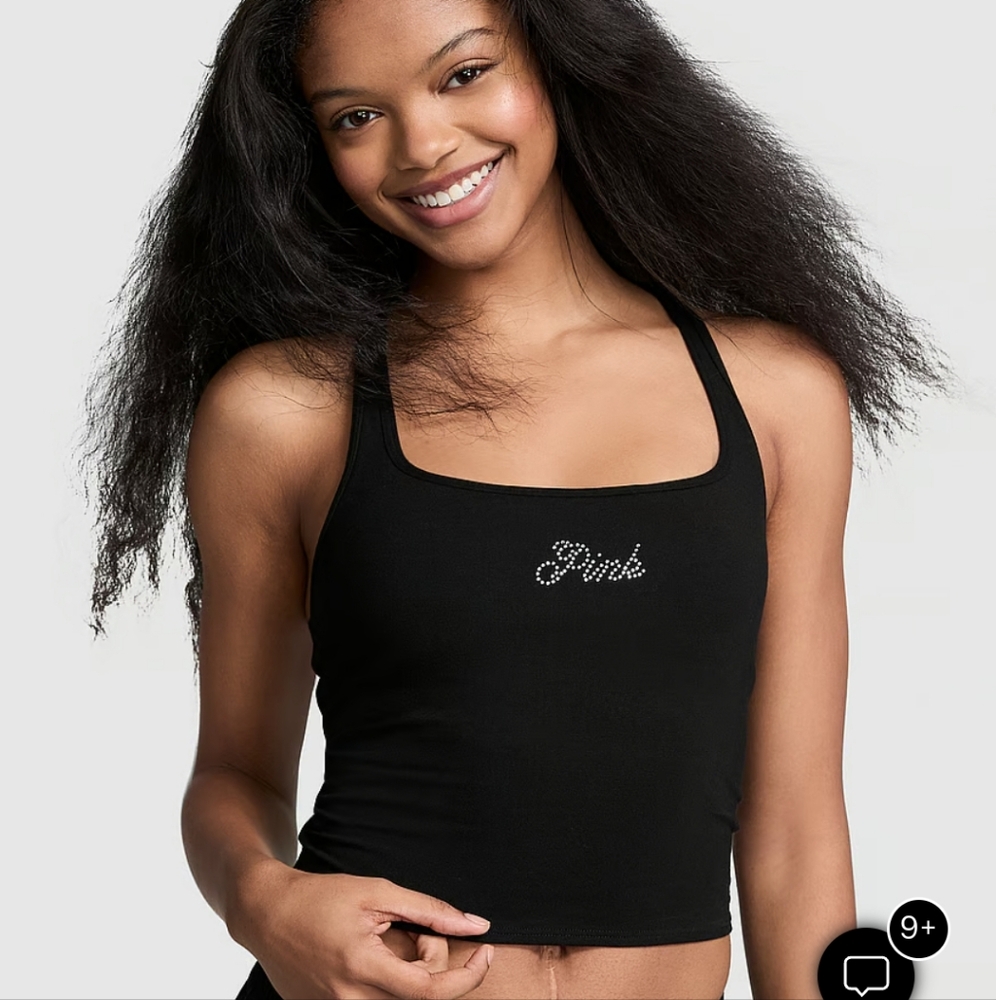 Crop Pink bling top